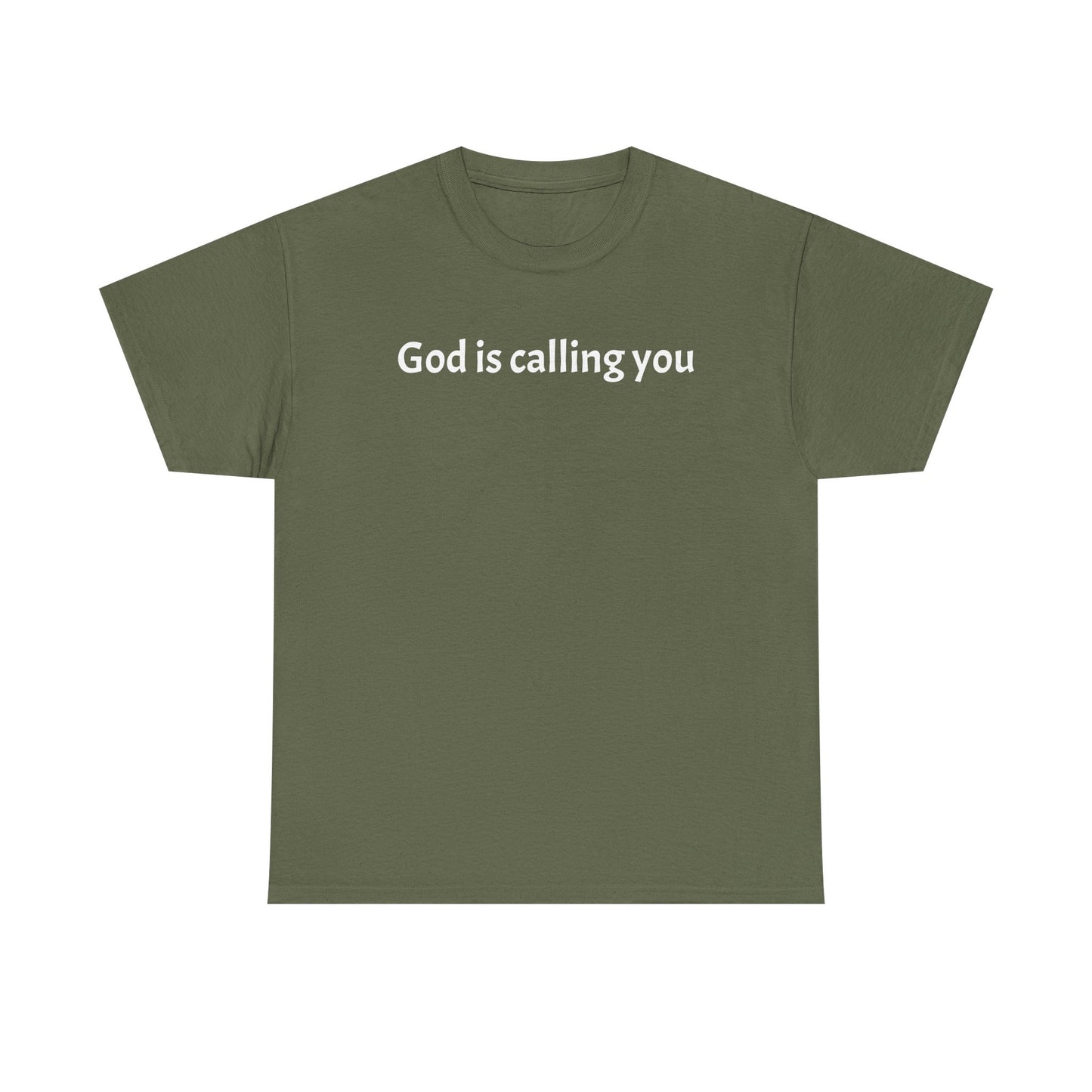 Unisex Heavy Cotton Tee - 'God is Calling You' Inspirational T-Shirt