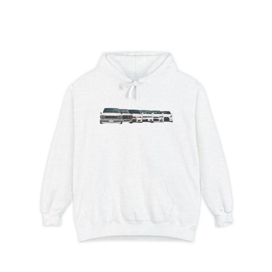 Classic Car Enthusiast Hoodie - GT-R Design, Unisex Garment-Dyed