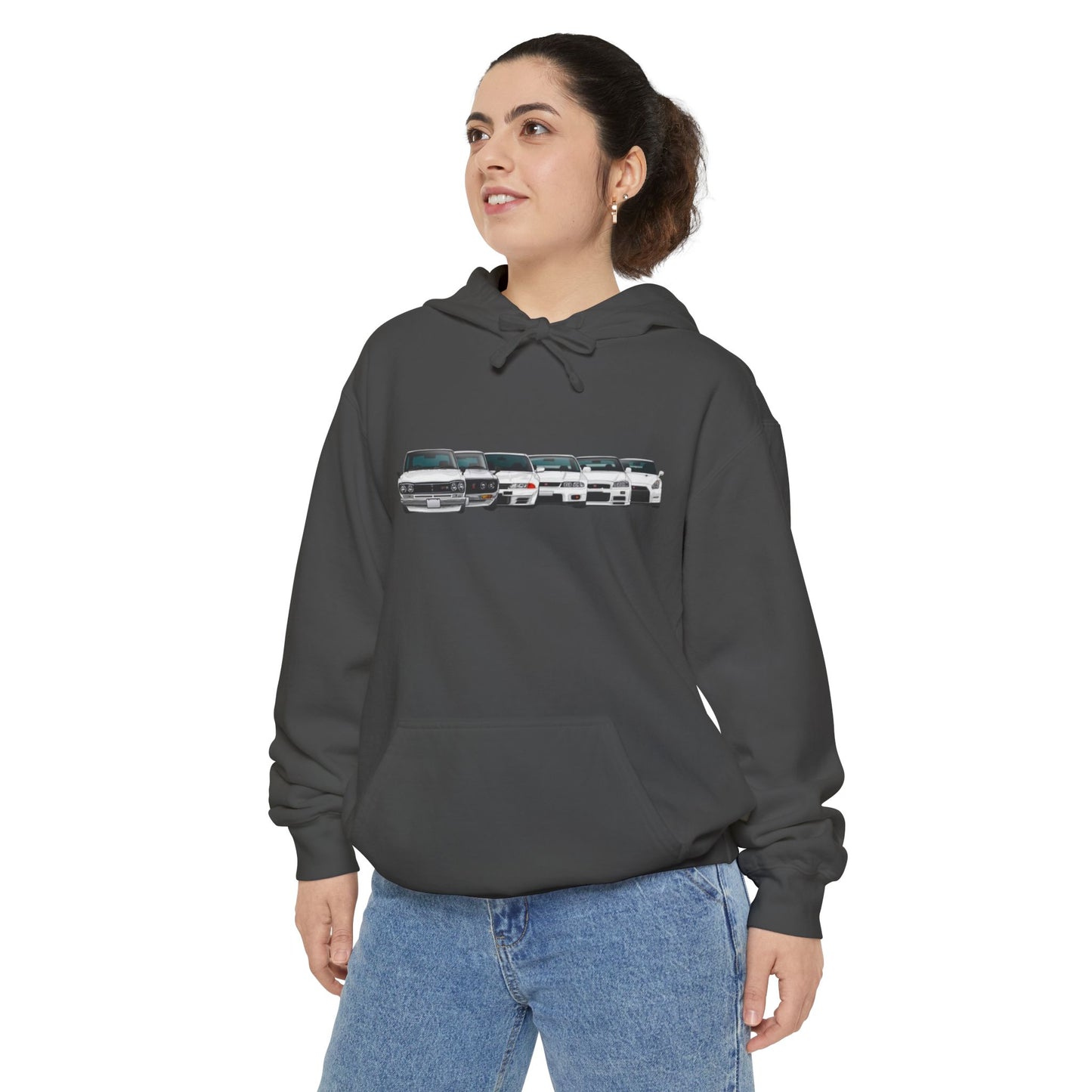 Classic Car Enthusiast Hoodie - GT-R Design, Unisex Garment-Dyed