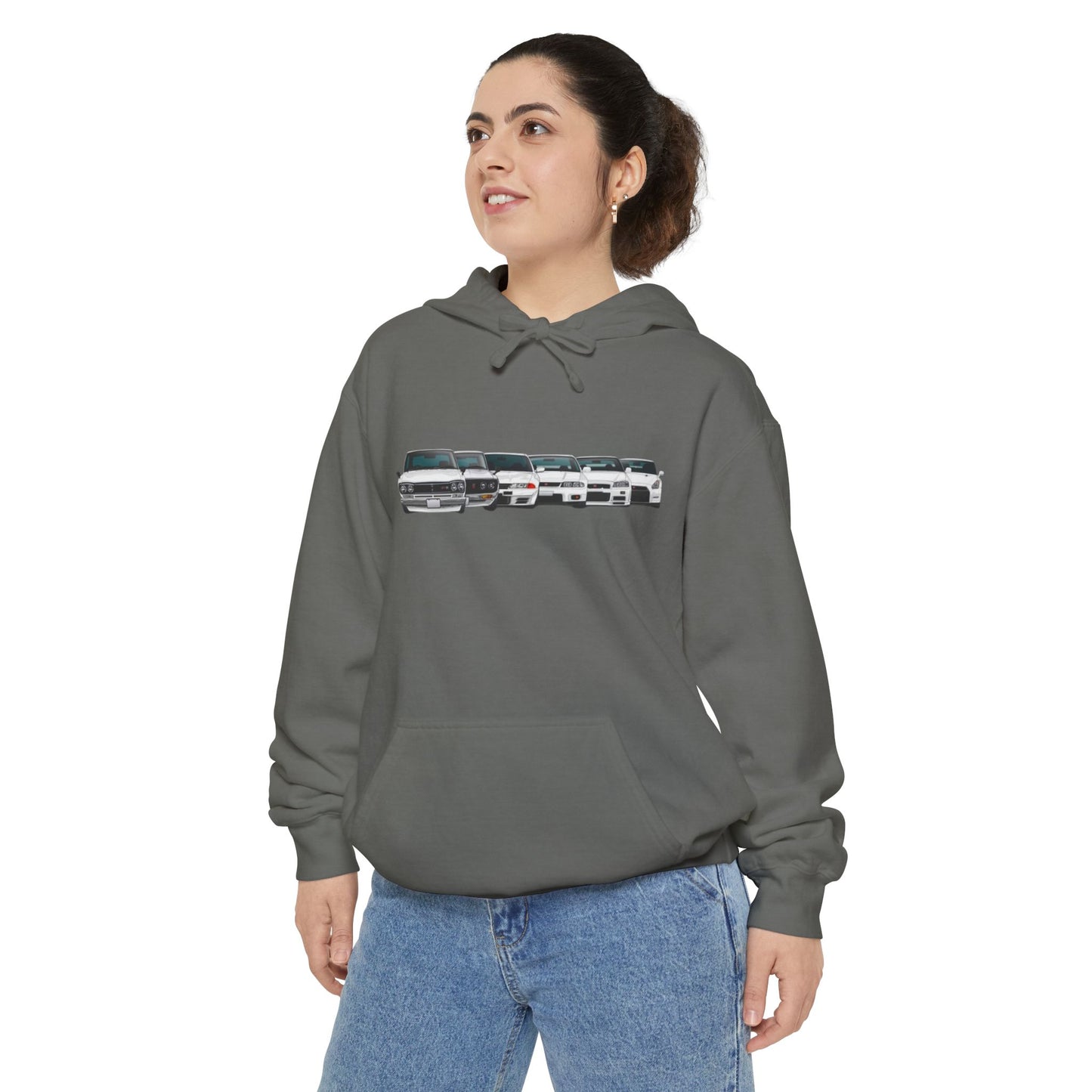 Classic Car Enthusiast Hoodie - GT-R Design, Unisex Garment-Dyed